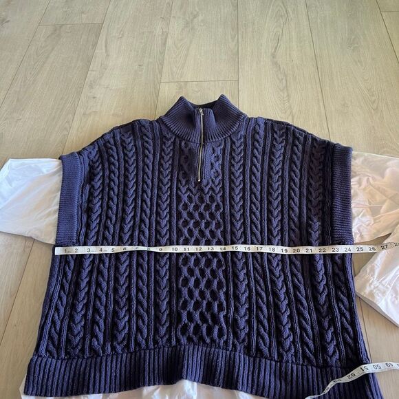 Pilcro and the Letterpress Navy Cable Knit Sweater - Picture 3 of 11